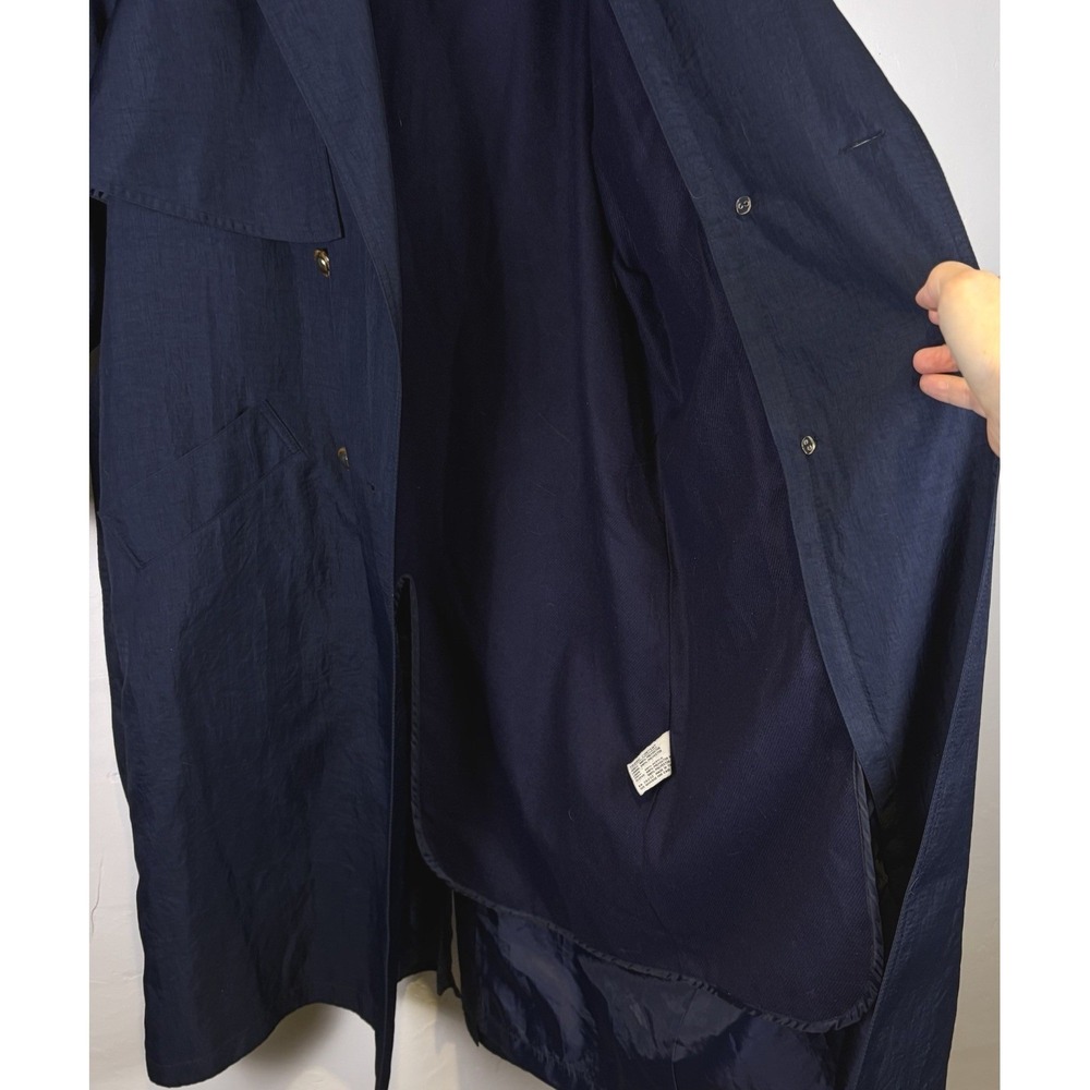 Vintage J. Gallery Woman's Trench Coat Size 7/8 Navy Blue 80's 90's Capsule - Picture 15 of 16